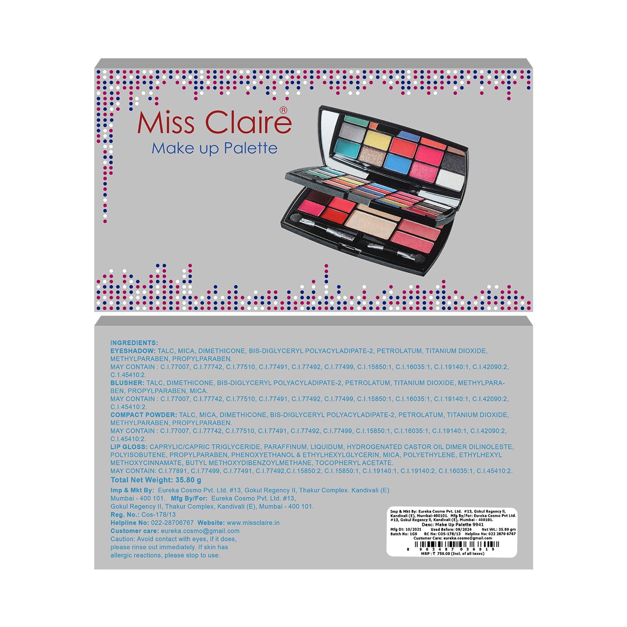 Miss Claire Make Up Palette 9941 (Make Up Kit)