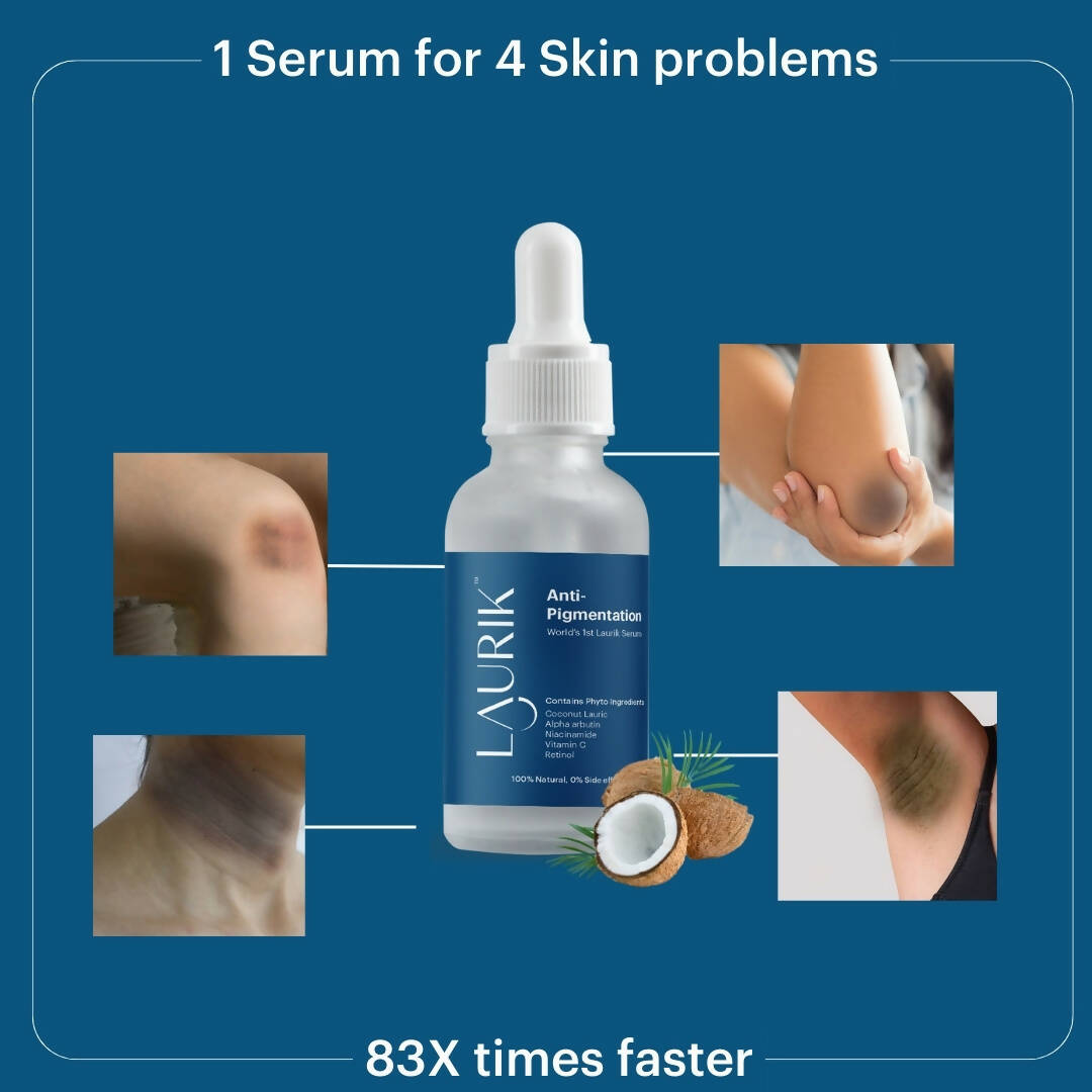 Laurik Anti Pigmentation & Lightening Serum For Men & Women with Alpha Arbutin, Retinol, Niacinamide & Vit-C for Dark Patches & Spots