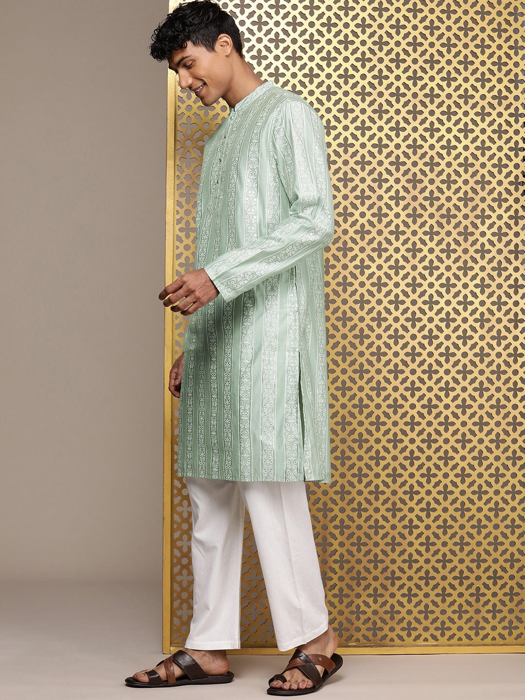 House of Pataudi Ethnic Motifs Printed Straight Jashn Kurta
