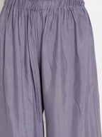 TAG 7 Women Grey & Navy Blue Set of 2 Flared Ethnic Palazzos