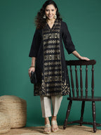 Sangria Ethnic Motifs Printed Gotta Patti Kurta