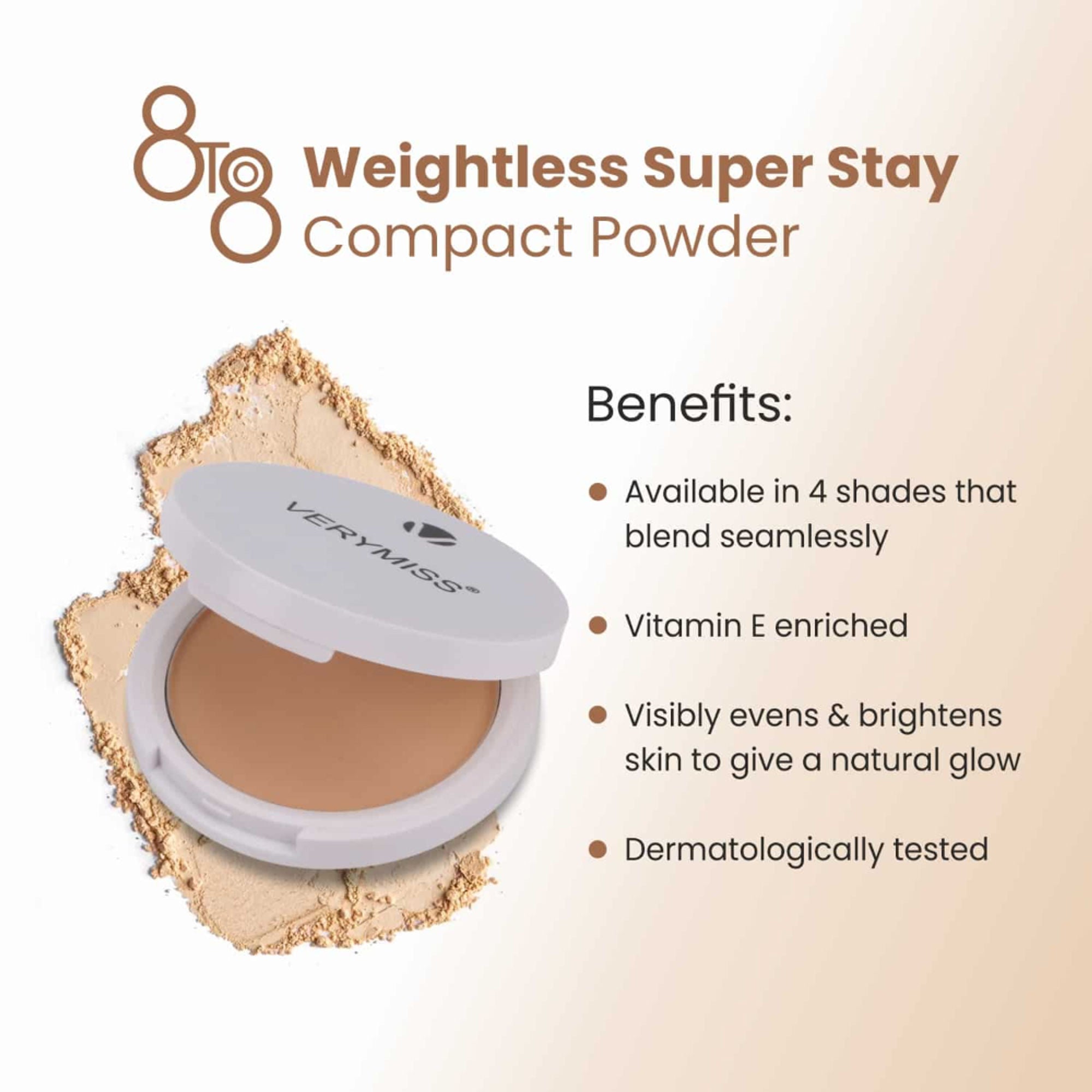 VERYMISS 8 To 8 Weightless Super Stay Compact Powder - 114 Beige