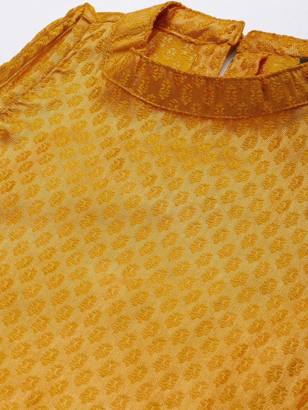 HERE&NOW Women Mustard Yellow Ethnic Motifs Kurta with Palazzos & With Dupatta