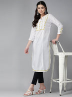 ADA Floral Embroidered Chikankari Kurta