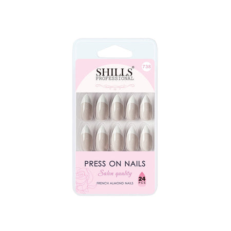 Shills Professional Reusable Press On Nails French Almond - SPN738