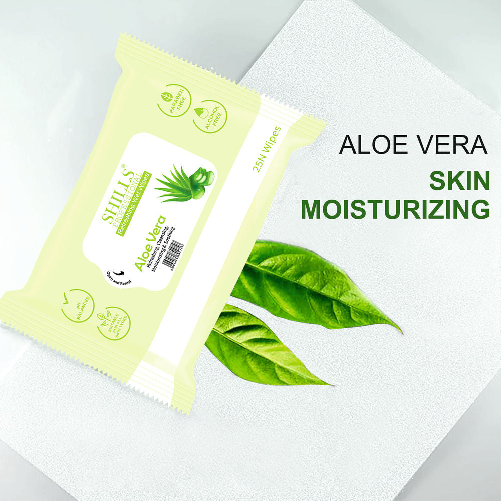 Shills Professional Refreshing Wet Wipes - Aloe Vera