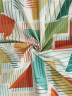 BOMBAY DYEING Serenita Yellow Geometric Cotton 144 TC King Bedsheet & 2 Pillow Covers