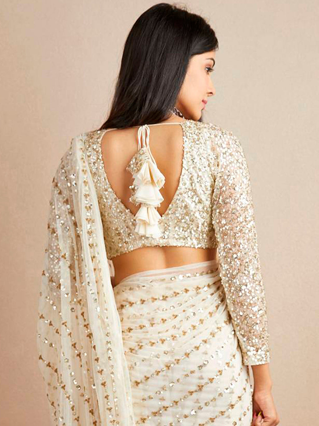 Sangria Georgette Ethnic Embellished Party Wear Saree