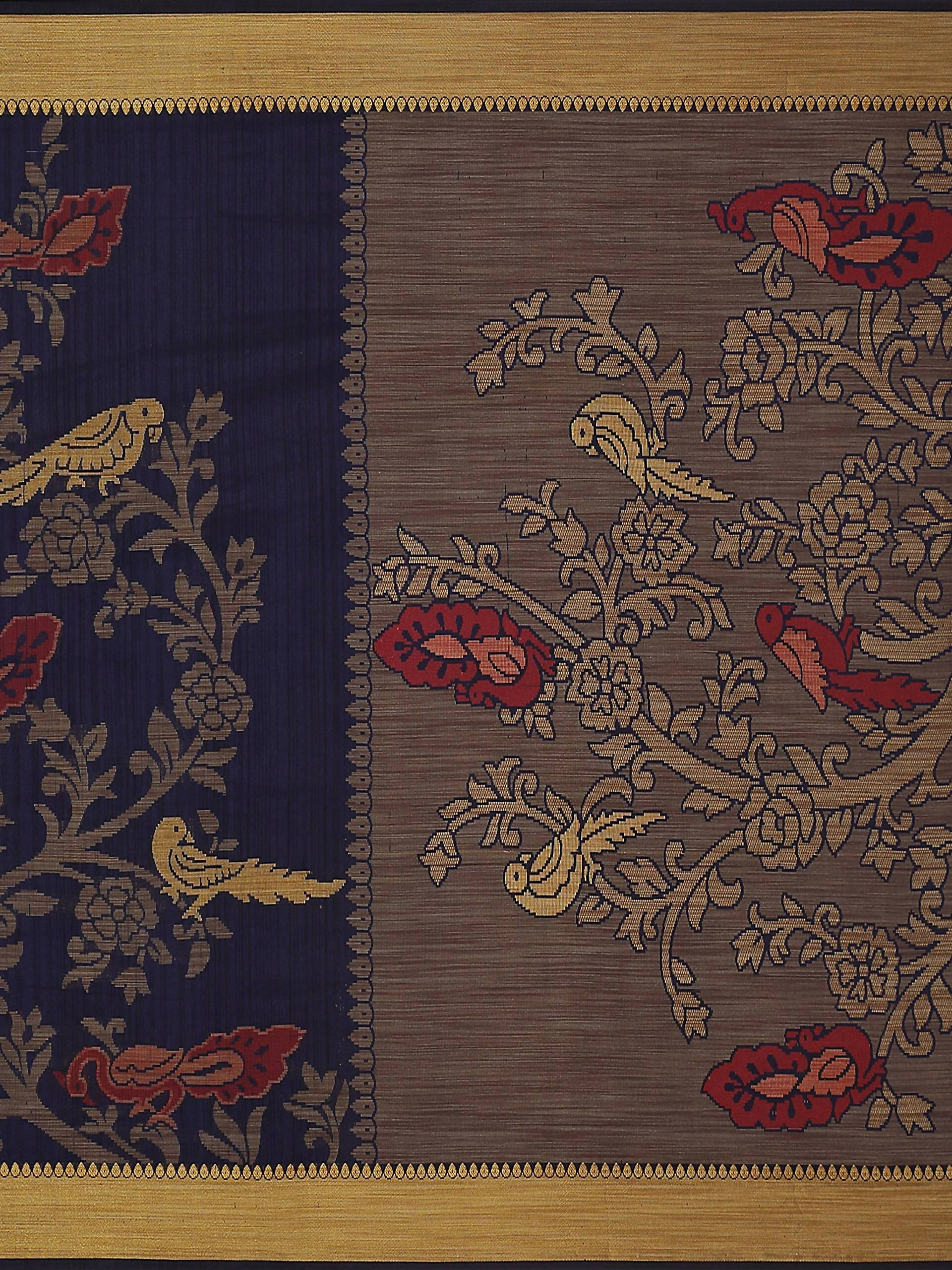 Mimosa Women's Kanchipuram Art Silk Navy Blue Saree - Distacart