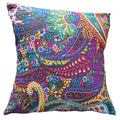 The Decor Nook Purple Base With Multicolour Flowers Print Cushion Cover