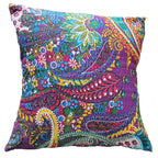 The Decor Nook Purple Base With Multicolour Flowers Print Cushion Cover