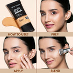Swiss Beauty Matte Maxx Cover Foundation with Hyaluronic Acid & Vitamin E - 6 Deep Warm