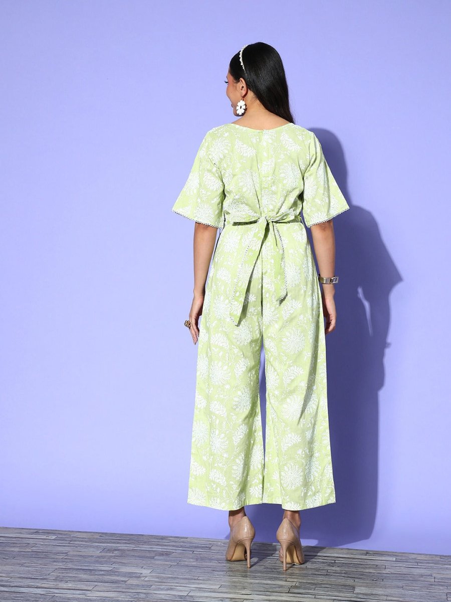 Ahalyaa Printed Cotton Basic Jumpsuit - Distacart