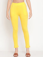 TAG 7 Set Of 2 Orange & Yellow Solid Leggings