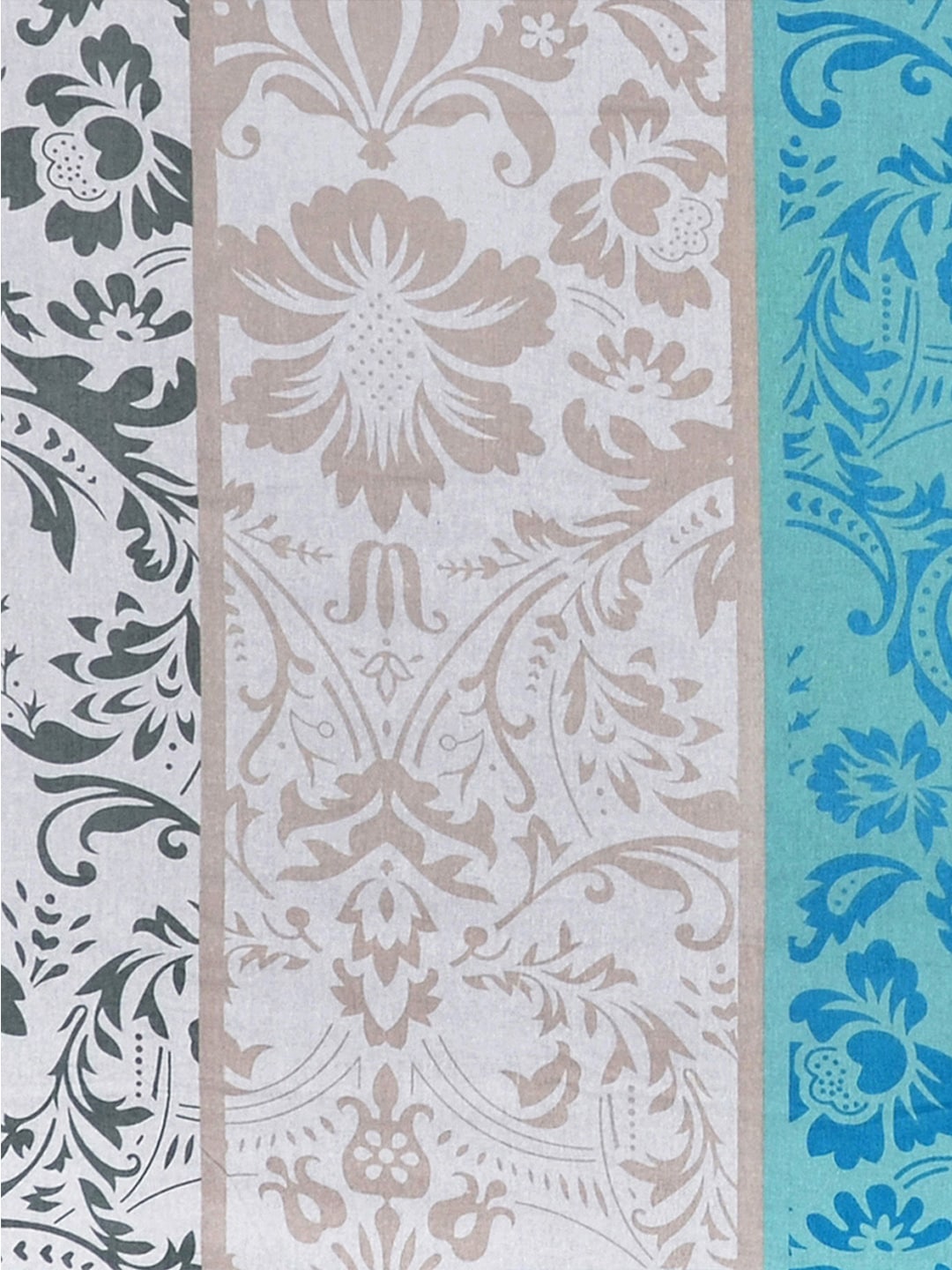 Divine Casa Blue & Grey Ethnic Motifs 120 TC Bedsheet with Pillow Covers - Distacart