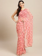 Tikhi Imli Pink Printed Saree - Distacart