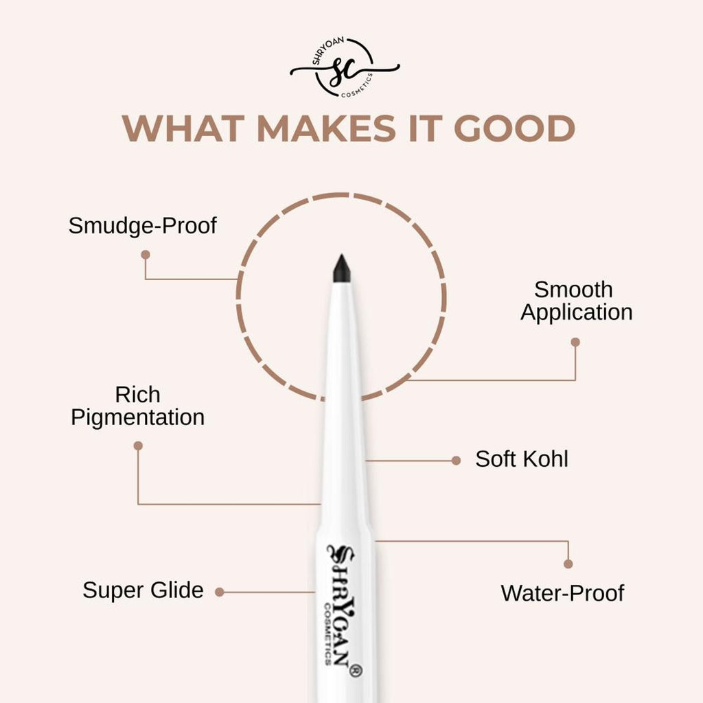 Shryoan Revolving Kajal Pencil - Black - Distacart