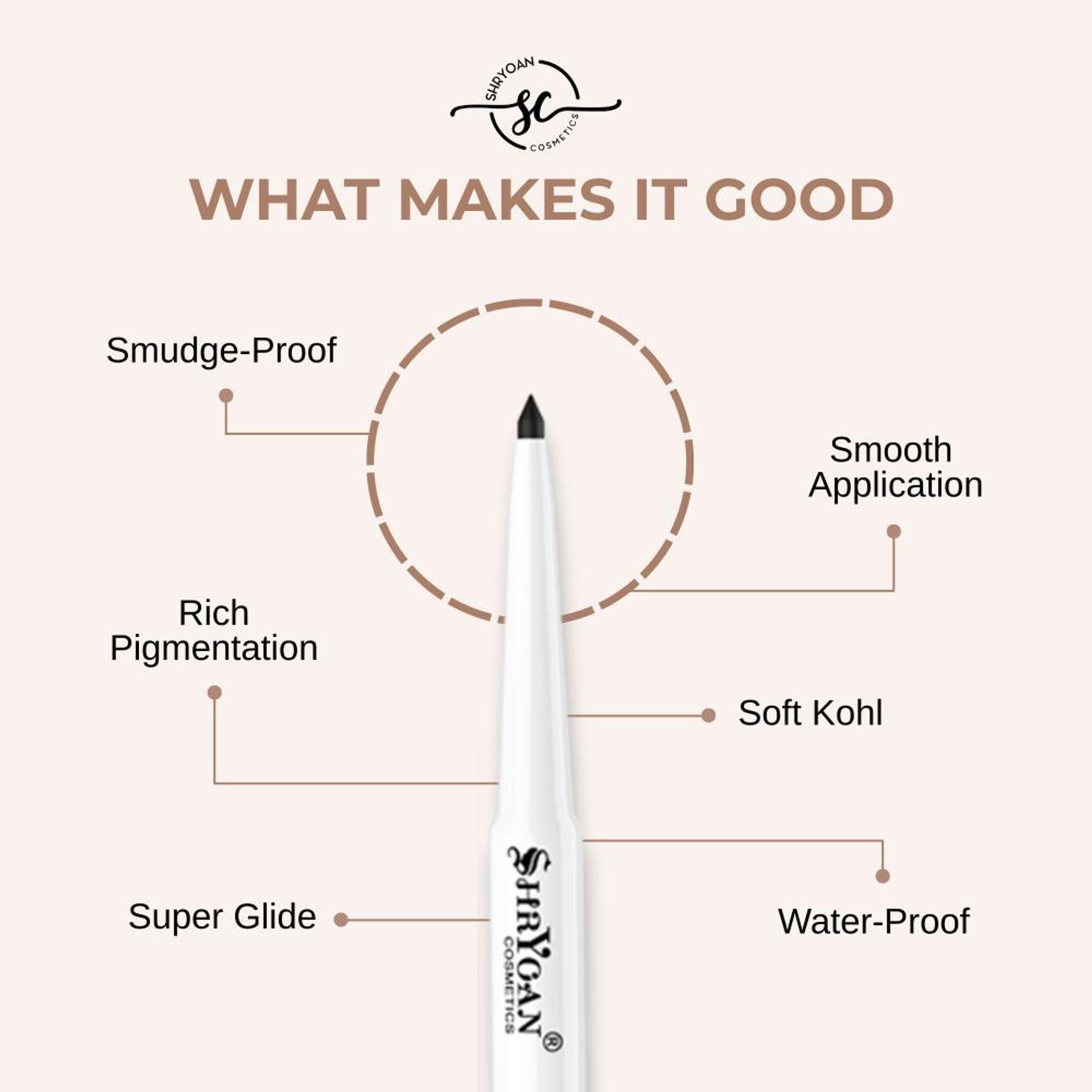 Shryoan Revolving Kajal Pencil - Black - Distacart