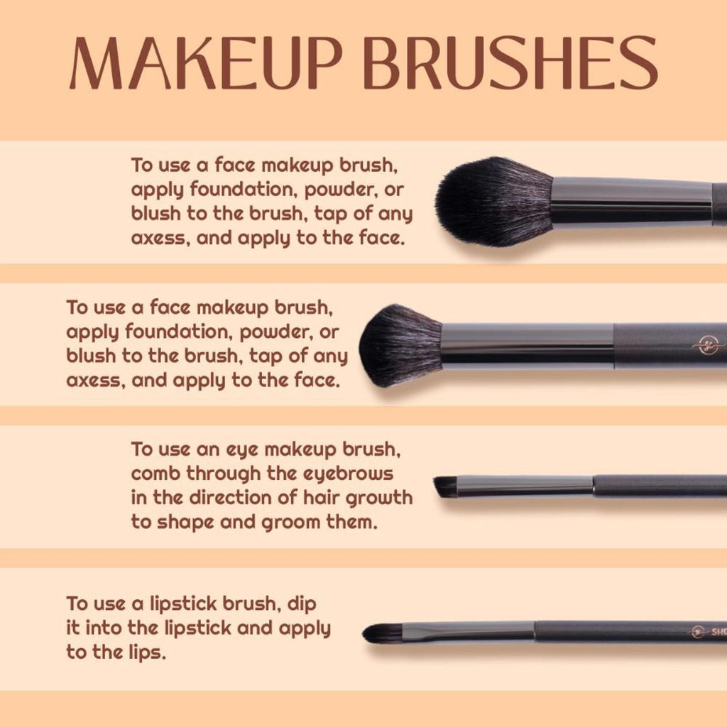 Shryoan Professional Full Face Makeup Brush Set - Pack Of 8