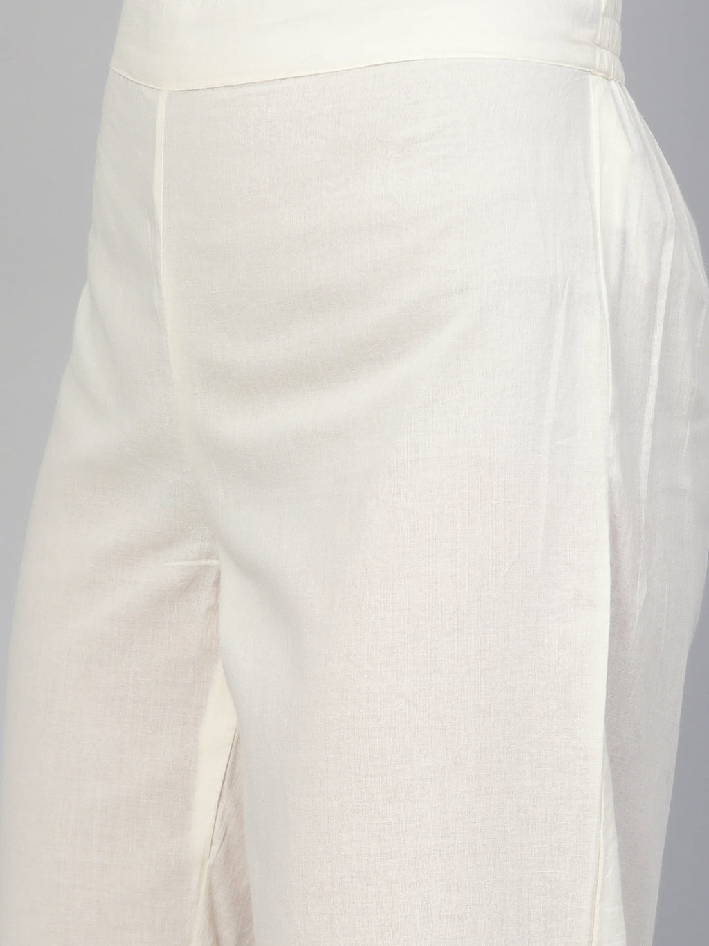 Sangria Women Off-White & Golden Yoke Design Kurta with Trousers