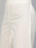 Sangria Women Off-White & Golden Yoke Design Kurta with Trousers