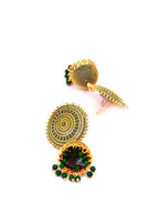 Gold-Plated Alloy Designer Brass Jhumki Earrings - The Pari - Distacart