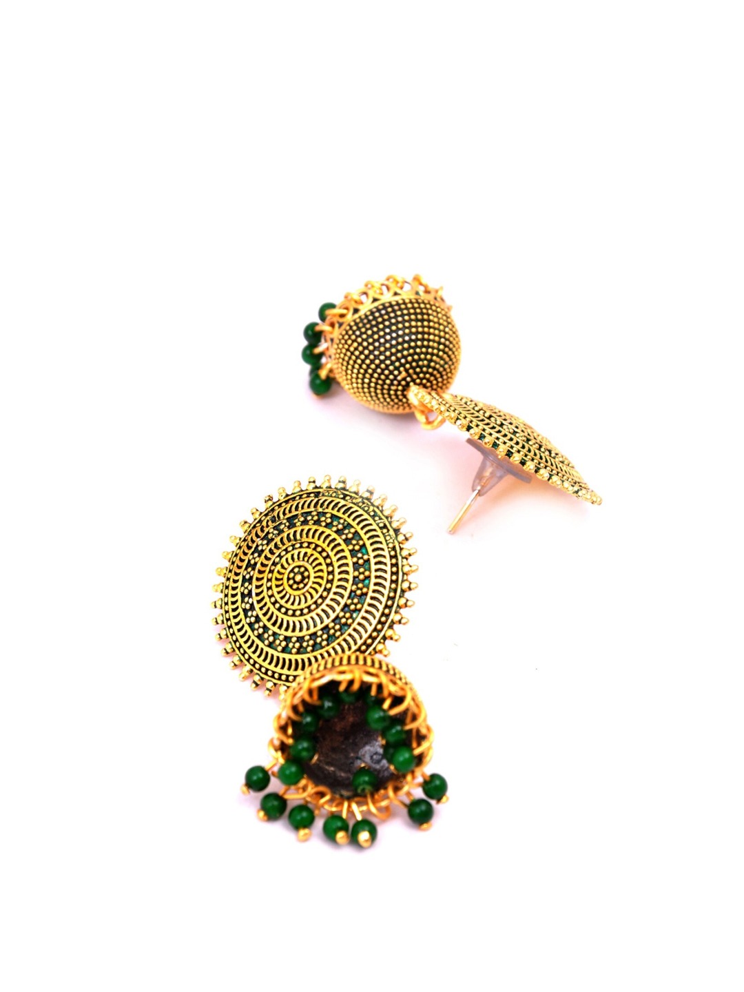 Gold-Plated Alloy Designer Brass Jhumki Earrings - The Pari - Distacart