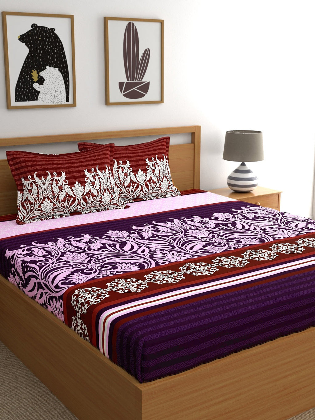 My Room Adults Ethnic Motifs 140 TC Bedsheet with Pillow Covers