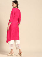 Sangria Floral Embroidered Mirror Work Kurta