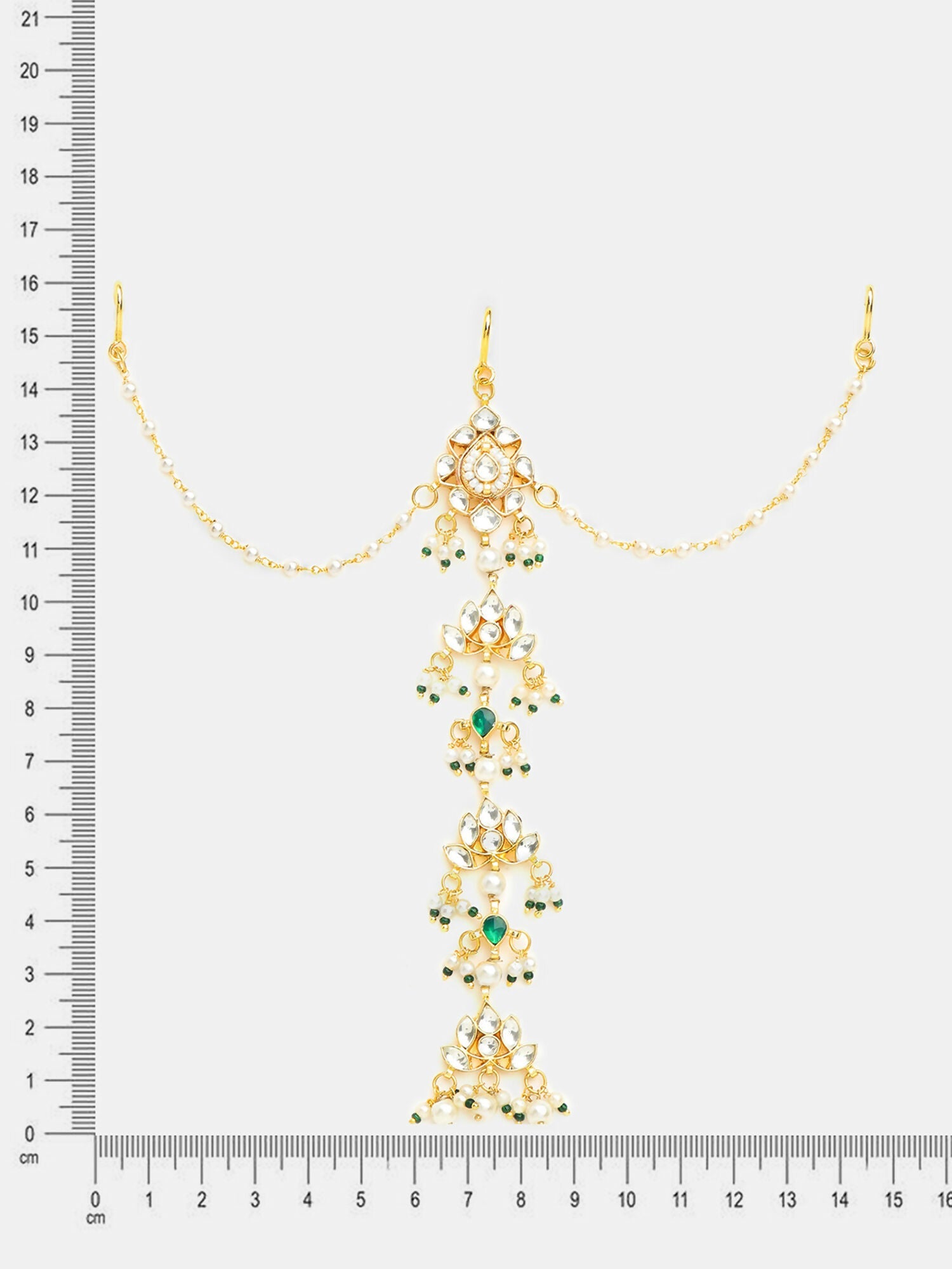 Ruby Raang Kundan And Pearl Hair Accessory