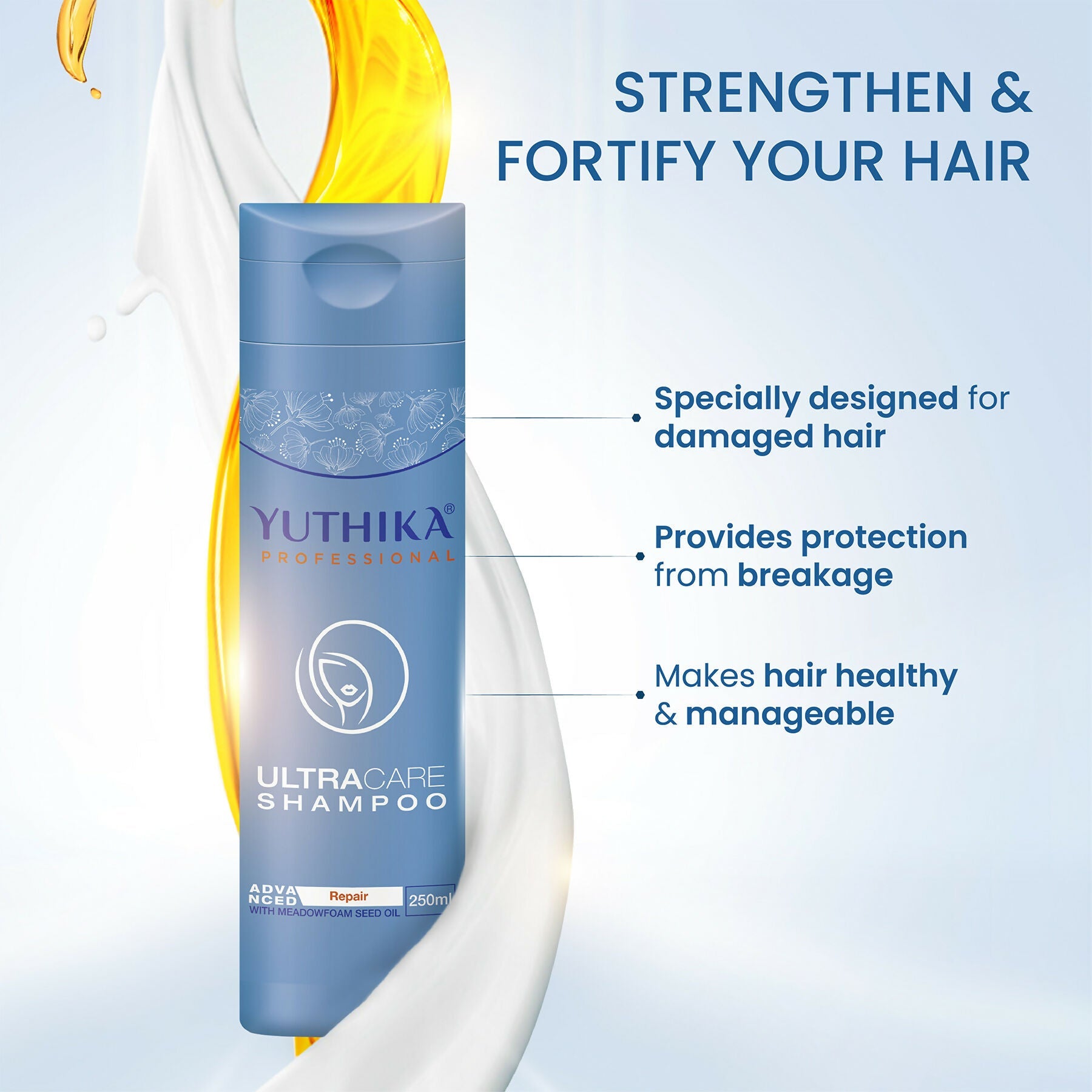 Yuthika Professional Ultra Care Shampoo For Women & Men With Meadfoam Seed Oil