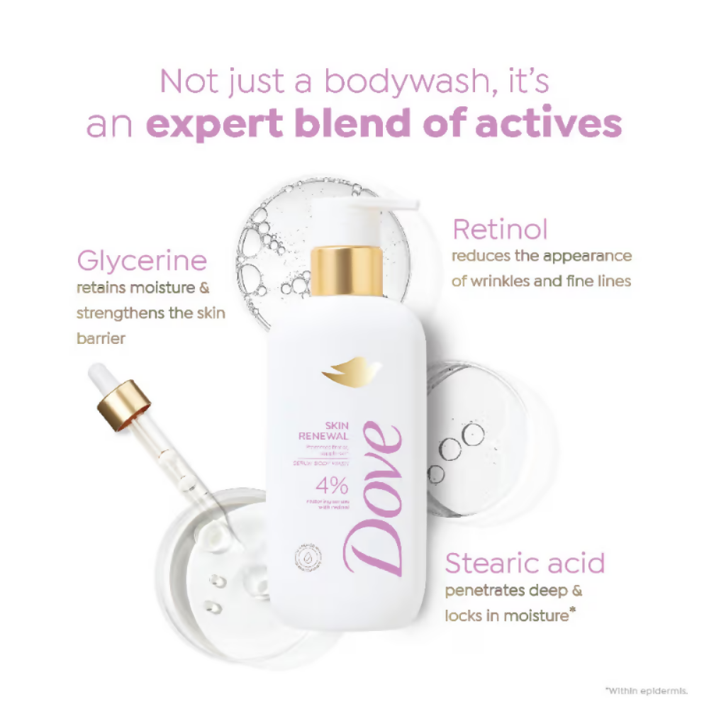 Dove 4% Restoring Serum With Retinol Skin Renewal Bodywash