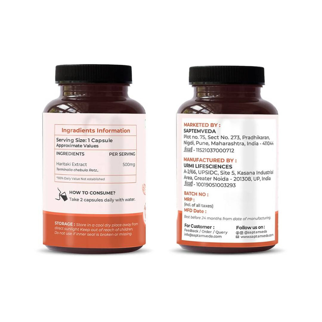 Saptamveda Natural Haritaki Capsules - Distacart
