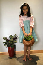 ArthLife Green And Pink Net Dress