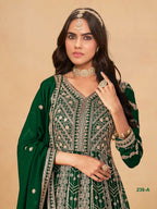 Anaita Green Faux Georgette Stitched Anarkali Suit with Heavy Embroidery Work - Distacart