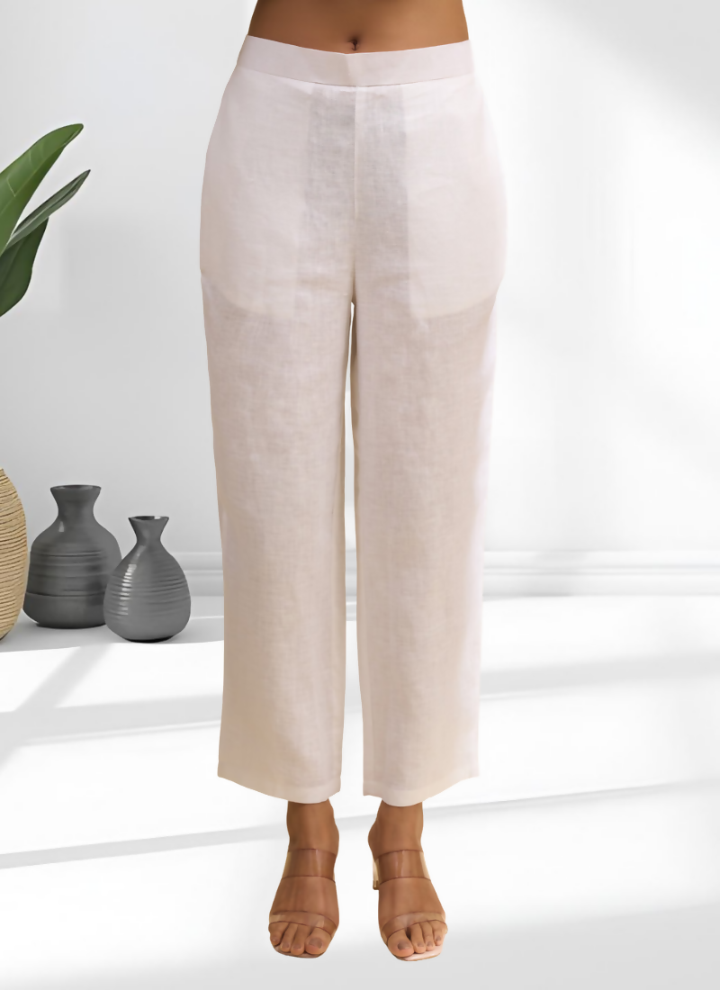 Joban Fashion Off White Linen Embroidered Readymade Cord Set - Distacart