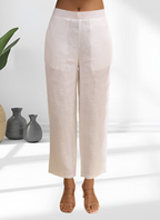 Joban Fashion Off White Linen Embroidered Readymade Cord Set - Distacart