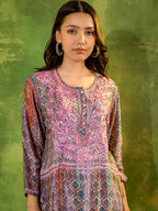 HOUSE OF KARI Floral Embroidered Regular Chikankari Straight Kurta with Palazzos