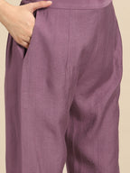 Sangria Ethnic Motifs Embroidered Thread Work Kurta With Trousers