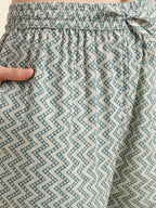 Sangria Green & Cream Floral Printed Pure Cotton Straight Kurta With Trouser