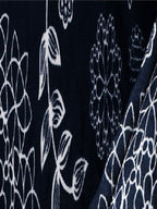 Stylespace by Isha Navy Blue & White Floral Velvet 300 TC Fitted King Bedsheet Set