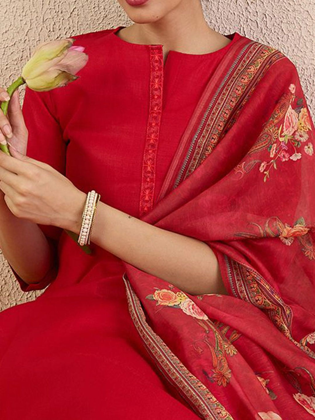 Indo Era Women Solid Kurta with Pyjama & Dupatta - Distacart