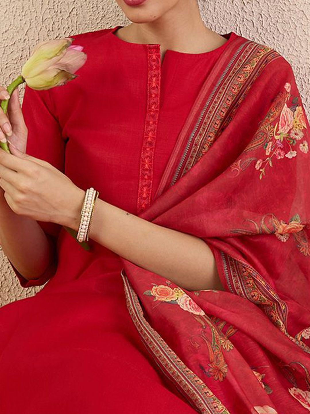 Indo Era Women Solid Kurta with Pyjama & Dupatta - Distacart