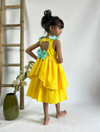 ArthLife Yellow Pepa Rainbow Partywear Dress