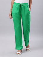 Souchii Green Liva Palazzos - Distacart