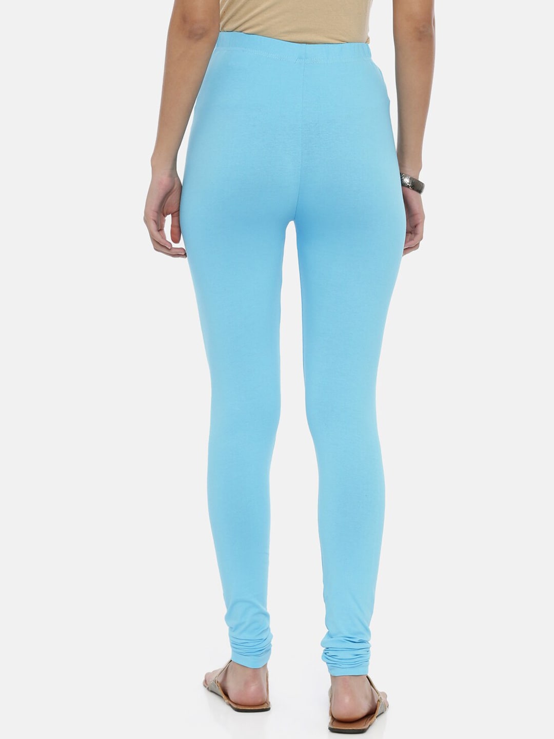 Souchii Blue Solid Churidar-Length Leggings - Distacart