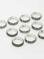 NVR Women's Set of 5 Silver-Plated German Silver Toe Ring