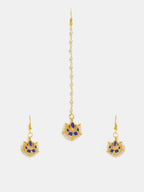 Ruby Raang Finest Gold Kundan Earrings With A Maang Tikka - Distacart