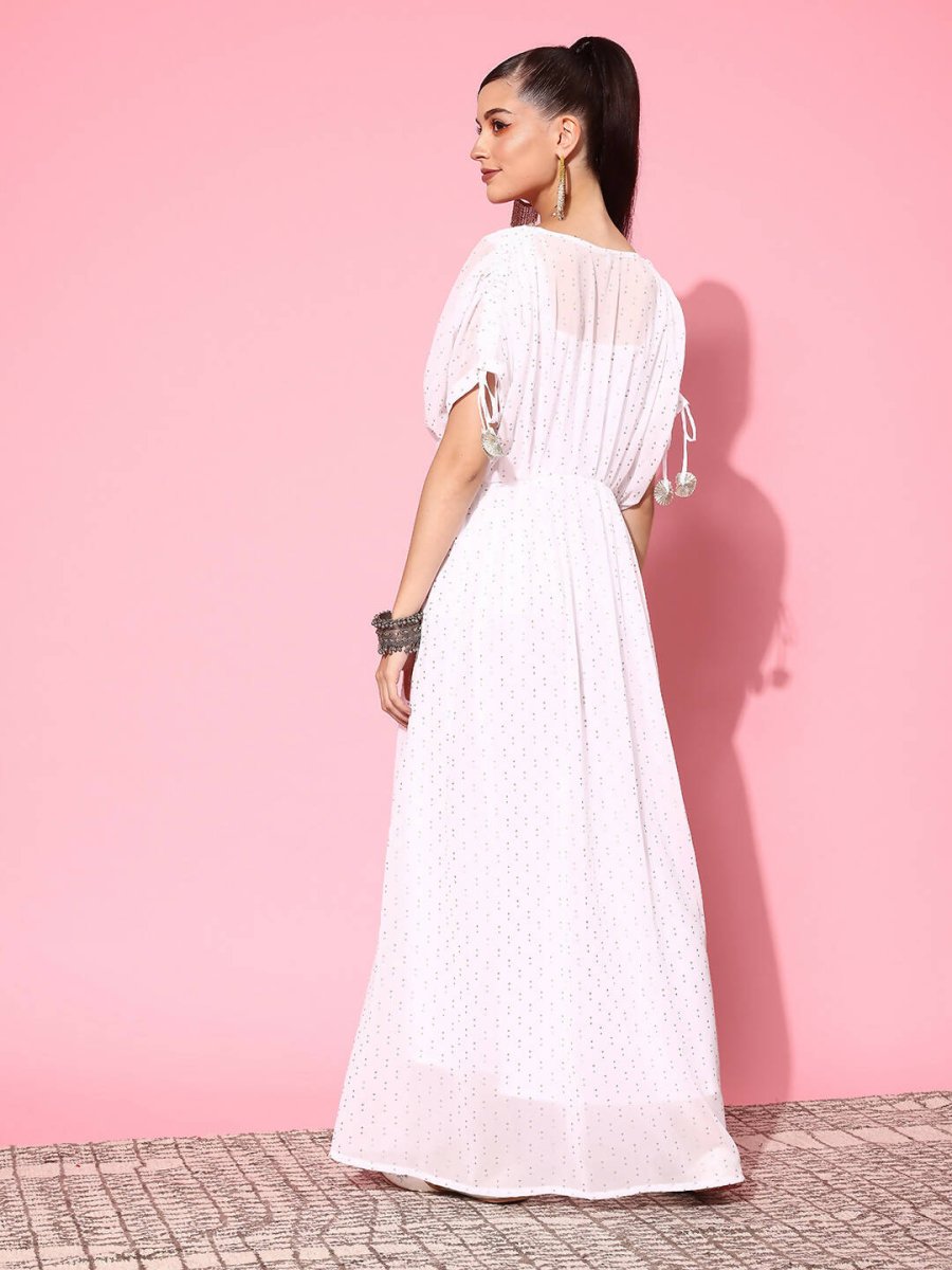 Ahalyaa Women's Traditional wear Ethnic Dress - White - Distacart