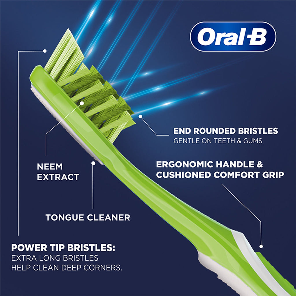 Oral-B Criss Cross Toothbrush with Neem Extract - Medium (Buy 2 Get 2 Free)